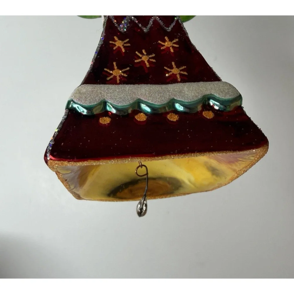 Christopher Radko Ribbon Ring Ding Glass Ornament 2001 Poland NWT Tag & Box
